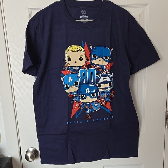 Marvel Other - Marvel Navy Blue Captain America Short Sleeve Tee